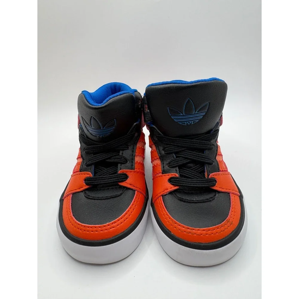Adidas Originals Hard Court Hi Toddler Sneakers Orange Black Blue G99437 Size 5K